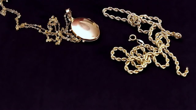 Jewelry on black velvet