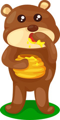 baby bear with pot of honey