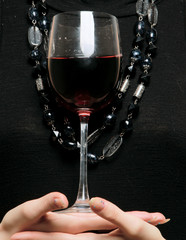 Portrait of a beautiful woman with a wineglass