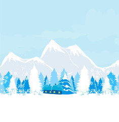 winter landscape - vector