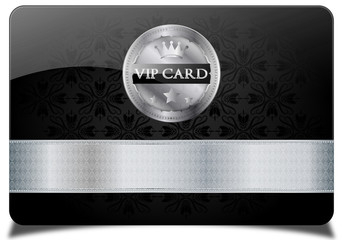 Black vip card, metallic label