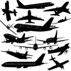 airplane collection - vector