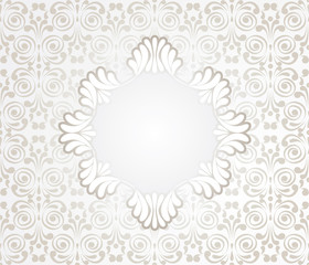Card with Lace Design Frame on seamless vintage background