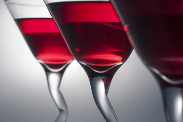 Three glasses of Red Martini