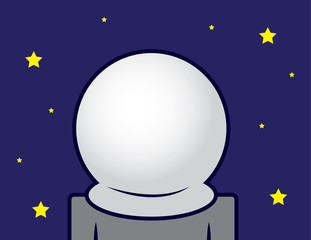 Astronaut in space with blank helmet