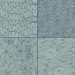 Collection of seamless pattern backgrounds.Two-tone design