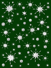 Flakes of Snow on Green