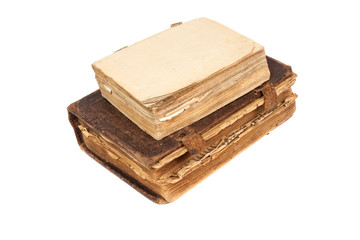 Old books isolated on a white