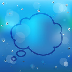 Hand draw cartoon and water drop on glass