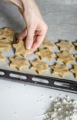 Baking christmas cookies