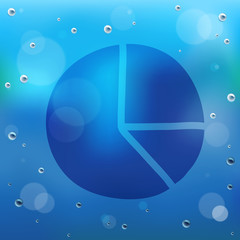 Hand draw cartoon and water drop on glass