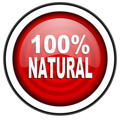 natural red glossy icon isolated on white background