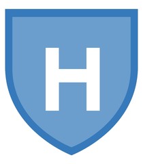 H de Hôpital dans un blason