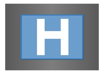 Fototapeta premium H de Hôpital dans un cadre