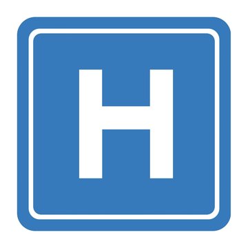 H de Hôpital dans un panneau