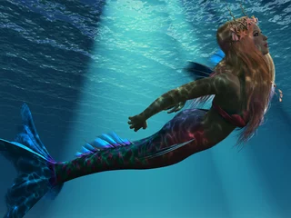 Abwaschbare Fototapete Meerjungfrau Meerjungfrau des Meeres