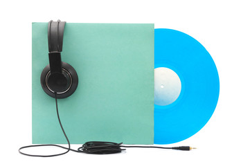 Vinyl Record with Headphones