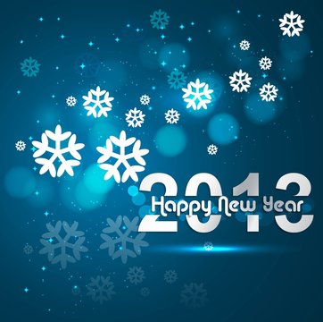 Happy new year 2013 blue colorful celebration design