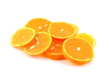 Orange tangerine (mandarine) over white