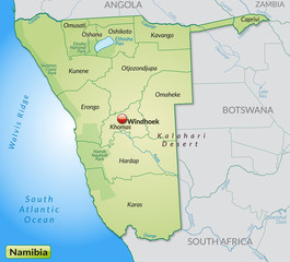 Obraz premium Landkarte von Namibia