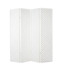 White lattice wooden partition for home or garden decoration