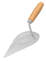 Trowel with wooden handle