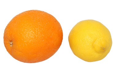 Whole orange and lemon