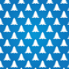 Christmas trees on blue background