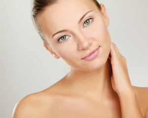 A beautiful woman, portrait isolated on white background