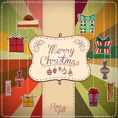 Carte de Noël décorative colorée