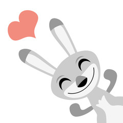 Cute bunny in love romantic illustration
