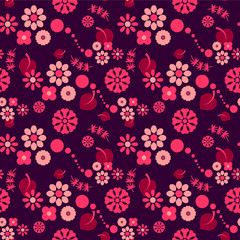 Seamless pattern with beautiful flowers