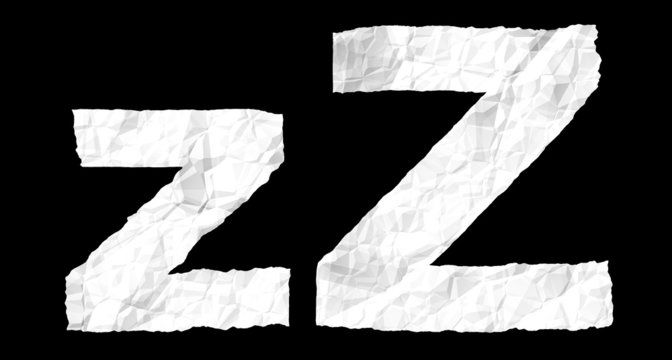 Crumple paper alphabet - Z
