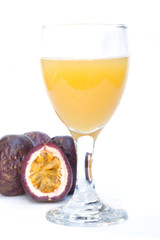 Passion fruit isolated on the white background