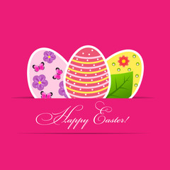 Vector Paper card with easter eggs