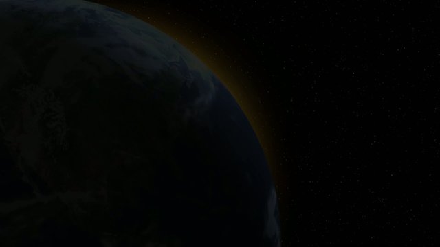 Dawn of the sun above the ground