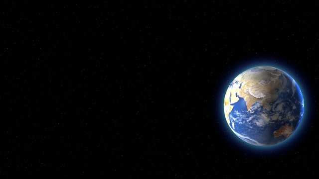 flight earth in space