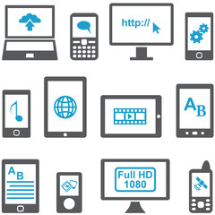 Icons set computers and mobile devices