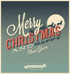 Photo sur Aluminium Poster vintage Joyeux Noël et bonne année fond Vintage