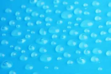Water drops on blue background