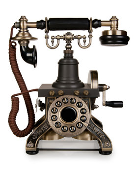 Retro Phone - Vintage Telephone isolated on White Background
