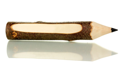 Colorful wooden pencil isolated on white