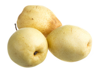 fresh nashi pear on a white background