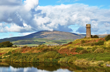 Old lighthouse and Black Combe near Millom.