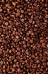 Brown coffee beans for background and texture