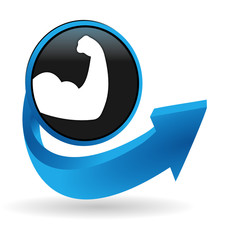 muscles sur bouton flêche bleue