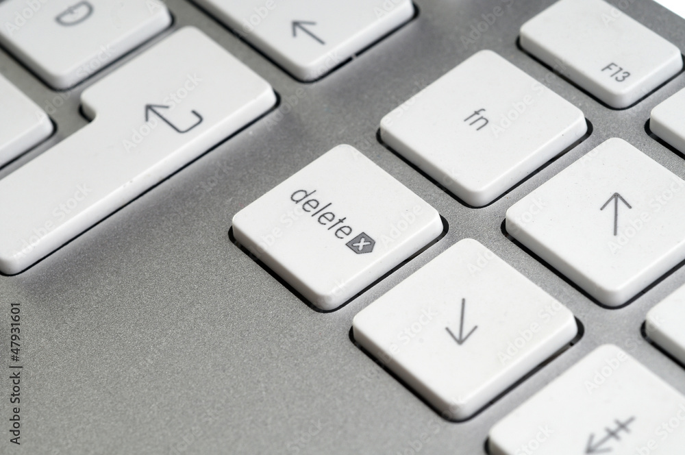 Fototapete Close up delete key computer keyboard.