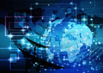 The social network.Internet and  telecommunication concept