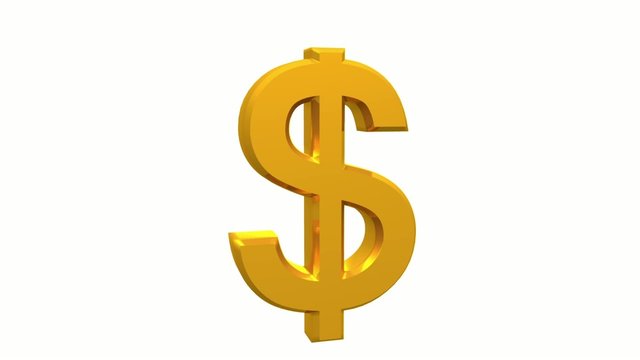 Gold 3D dollar symbol