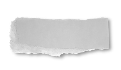 Ripped white paper note